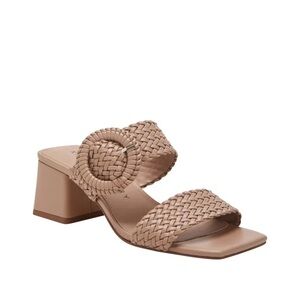Katy Perry Collections Braided Taupe Slide Mules with Buckle Sz 10